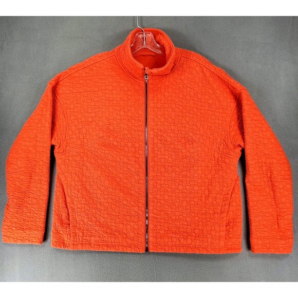 Lululemon sz 8 Rippled Full Zip Jacket Autumn Red Orange Coral turtleneck $148 - Picture 1 of 5